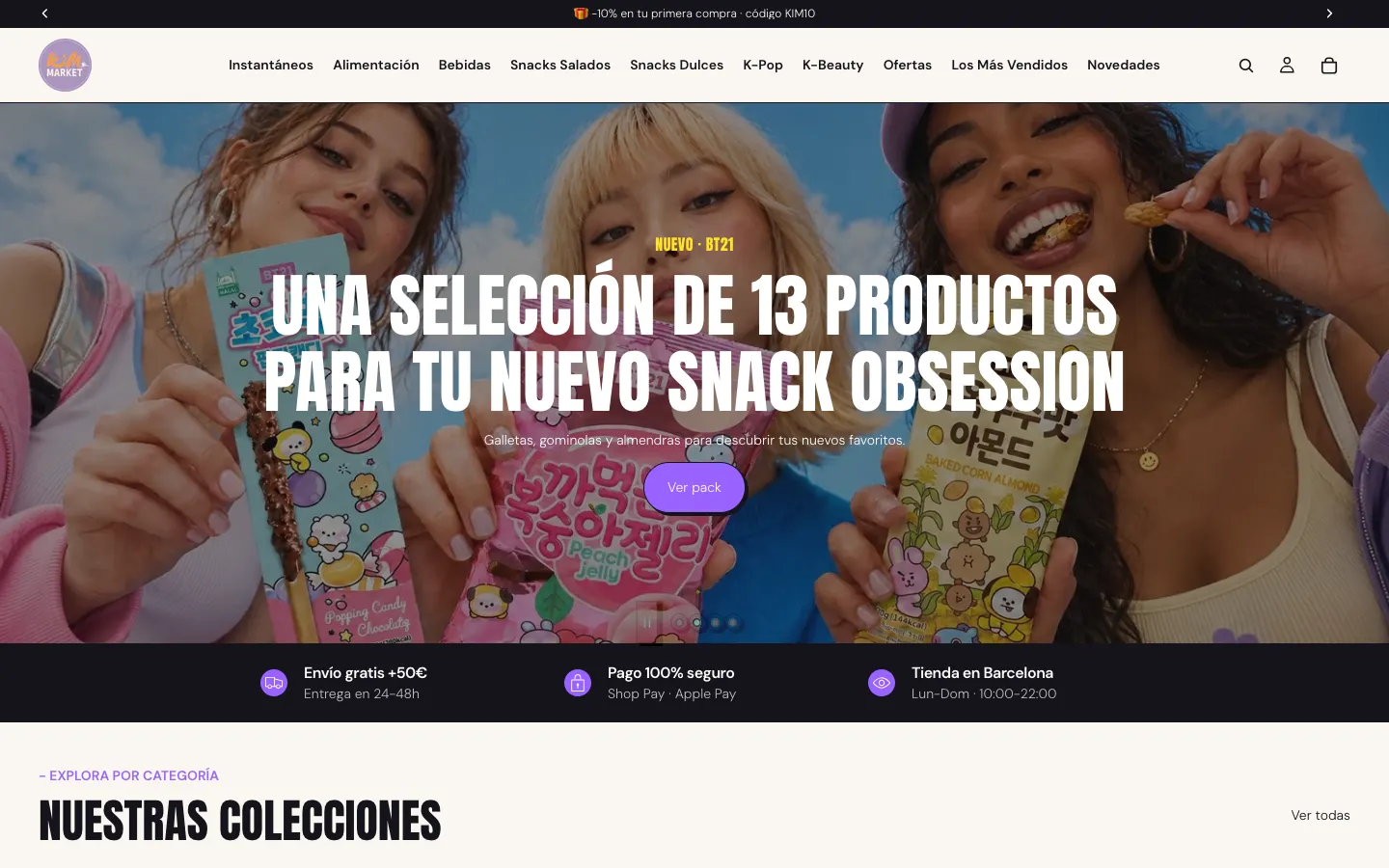 Página de inicio de Kim Market