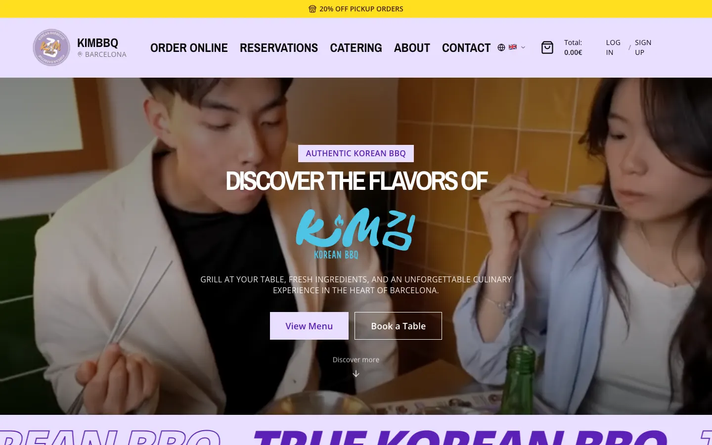 Página de inicio de KimBBQ